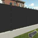 Patio Paradise 4' x 50' Black Fence Privacy Screen, Commercial Outdoor Backyard Shade Windscreen Mesh Fabric with brass Gromment 85% 