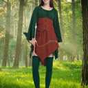 4 Pcs Fairy Costume for Woman Renaissance Dress Costume, Women Elf Medieval Irish Dress Ear Head Chain for Halloween (XL)