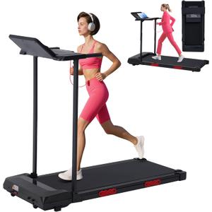 Foldable Folding Walking Pads Treadmills for Home with Handles, 3.5HP Electric Walking Pad Treadmill with Handle Bar, 0.6-10MPH Compact Portable Home Small Treadmills for Small Spaces, 400LBS