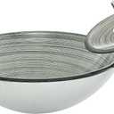 Cascade 16.5" Glass Vessel Sink with Faucet in Smoky Grey (Gray)