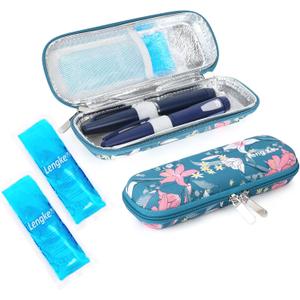 YOUSHARES Portable Insulin Cooler Travel Case - TSA Approved Diabetic Medication Cooling Bag, EVA Insulated Organizer for Epi Pens, Refrigerated Diabetes Supplies Carrying Storage Kit with 2 Ice Pack