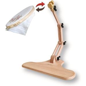 Adjustable Embroidery Table Stand, Cross Stitch Hoop Stand, Embroidery Hoop Holder. Hand Polished Natural Wood (190-4 Embroidery Stand)