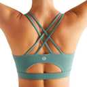 RUNNING GIRL Sports Bras for Women,Padded Sports Bra Tank Top Sexy Crisscross Back High Impact Longline Workout Yoga Bra (S)