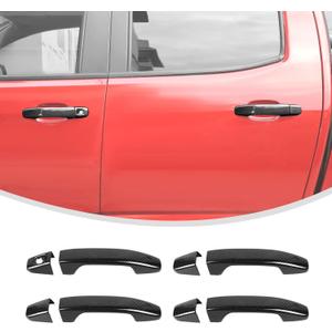 Linskip Door Handle Covers Compatible with 2014-2022 Chevrolet Colorado & GMC Canyon, Door Handle Protector for Chevy Colorado Exterior Accessories Carbon Fiber
