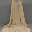 Adogirl Women's Sexy Spaghetti Strap Sleeveless Ruched Ruffle Hem Bandage Oversized Beach Loose Long Maxi Swing Dress (XX-Large)