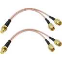 XMSJSIY SMA Y Splitter Cable SMA Female to Dual Male Coaxial RG316 Extension Lead Cable Adapter for GSM/GPRS/WiFi Network Card Module -15cm/5.9inch2pcs