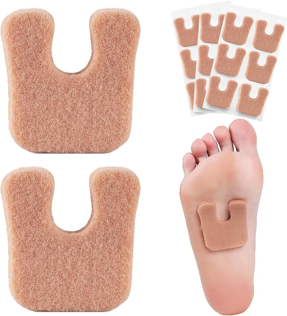 Cushioned Foot Pads with Thick Moleskin - 20 Pieces Meta Pads & Cushions for Metatarsal Areas - For Calluses, Heels & More