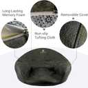 Ergonomic Meditation Cushion/Chair/Seat/Floor Pillow for Home/Office/Studio Memory Foam, Removable & Washable Cover, Designed for Long Period Meditation Comfort (Dark Green)