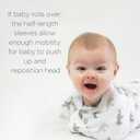 Amazing Baby Transitional Swaddle Sack, Arms Up Half-Length Sleeves & Mitten Cuffs, Swaddle for Newborn Transition to Baby Sleep Sack Wearable Blanket, Large, 6-9 mo, 21-24 lb, Blue Tiny Elephants