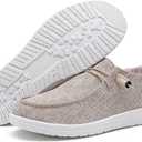 betyswear Womens Loafers Women Shoes Casual Slip-On Canvas Shoes Breathable Lightweight Boat Shoes for Women(24002-Khaki-9)