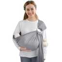 Water Ring Sling Baby Carrier, Adjustable Lightweight Breathable Newborn Carrier Sling for Summer, Swimming, Pool, Beach, Front Chest Mesh Infant Wrap Carrier for Baby Gift (Light Grey)