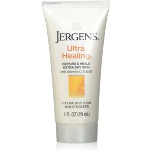 Jergens Ultra Healing Lotion, Hand and Body, Dry Skin Travel Size Moisturizer, for Absorption into Extra Dry Skin, Use After Washing Hands, 1 Ounce, with HYDRALUCENCE blend, Vitamins C, E, B5, 24 Pack