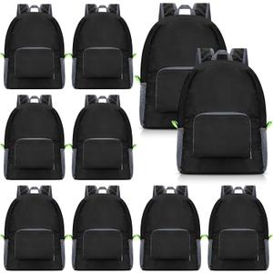 Jexine 10 Pcs Backpacks in Bulk 16.5 Inches Back Pack Basic Backpack for Adult Lightweight Outdoor Travel Book Bags(Black)