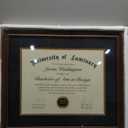 Luminary 16x20 Wood Diploma Frame with 14x17 Opening Black Mat for College Degree Certificate Document, Walnut Color Wooden Frame with Tempered Glass Panel for Wall Mount Display