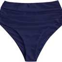 ZAFUL Women High Waisted Bikini Bottoms Ruched Swimsuit Bottom Tummy Control Bathing Suit Bottoms (Medium)