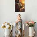 2 x ALKB Jesus and Lamb Metal Sign Wall Art Gifts for Christians.He Left The 99 to Rescue Me Sign Print Christian Home,Office,Bedroom Wall Decor 8 x 12 Inch