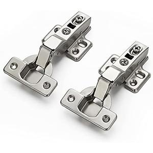 Ravinte 4 Pack 2 Pairs European Kitchen Cabinet Hinges Soft Close Half Overlay Cabinet Door Hinges Heavy-Duty Frameless Adjustable Concealed Cabinet Cup Hinge