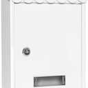 Mailboxes Wall Mount with Key Lock  Jssmst Small Mail Boxes Horizontal, 12.2 x 8.3 x 3.05 Inch, White New