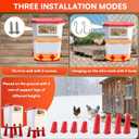 3 Gallon Heated Chicken Waterer for Winter Automatic Chicken Water Heater,Adsjustable Height Anti-Freezing Poultry Watering System with Thermostatic Control,Red,12.6 in x 8.3 inch x 8.3 in