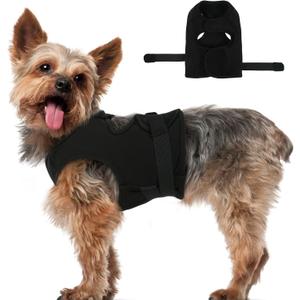 MIGOHI Dog Anxiety Relief Jacket, Breathable Calming Shirt for Dogs, Soft Compression Vest for Thunderstorm, Fireworks, Separation - Dog Anxiety Calming Wrap Helps Stop Shaking & Barking, Black M