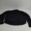 ANRABESS Women's Long Sleeve Quarter Zip Pullover Sweater Casual Loose V Neck Collared Ribbed Knit Jumper Tops Thumb Hole (Large, Black)