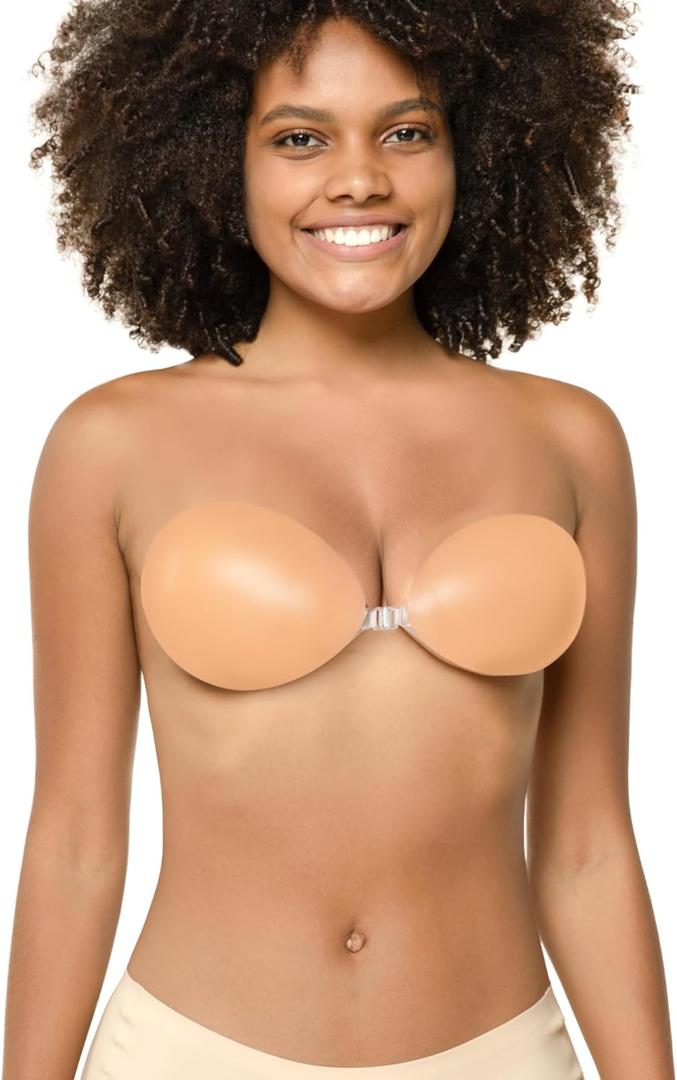 Niidor Sticky Bra Adhesive Backless Strapless Bra Creme