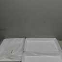 3 Pack, 16" x 11" Large White Serving Trays Set - Reusable Plastic Serving Platters for Cookie, Appetizer, Charcuterie, Snack, Dessert, Party Food Display - Stackable Kitchen CounterTop Tray, BPA Free