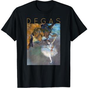 Edgar Degas Dancer on Stage for Artists and Ballerinas T-Shirt, Small, Men, Black 