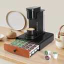 SYSYLY Coffee Pod Holder Storage Drawer for K Cup,36 Pod Capacity, Countertop Organizer, Metal, 12.6" L x 12.6" W x 3.5" H, Black.