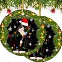 2 x DECORLUXES Set 2 Christmas Ornaments 3.1" - Tuxedo Cat Acrylic Ornament, Black and White Cat Christmas - Black cat Ornament - Christmas Tree Decoration Ornament