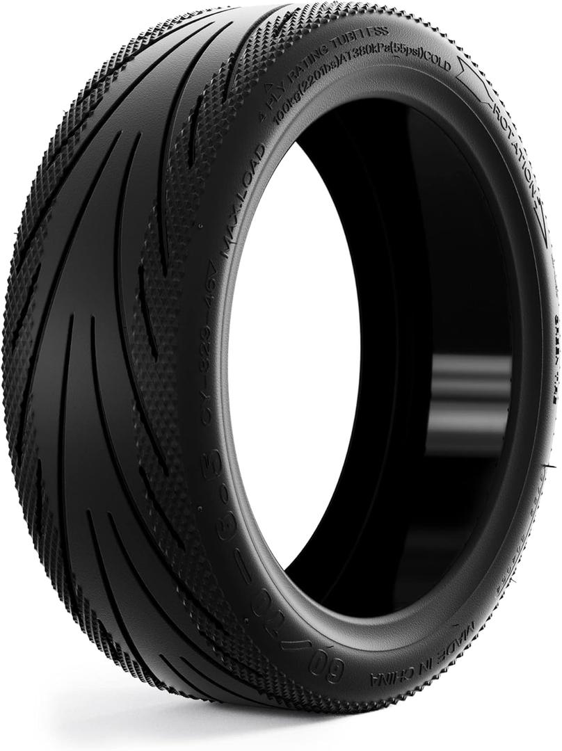 stio Tubeless Front Tire Compatible with Ninebot by Segway Max G30 G30LP KickScooter Rubber Vacuum Outer Tyre 10 Inch Non-Slip Max G30 Front Rear Tire 60/70-6.5 Kick Scooter Original Accessories