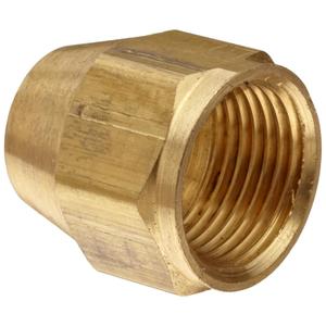 Anderson Metals 54014-04 Brass Tube Fitting, Short Flare Nut, 1/4" Tube OD, Copper