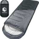 VENTURE 4TH Backpacking Sleeping Bag  XXL, Double and Single Sizes - Lightweight Warm & Cold Weather Sleeping Bags for Adults, Kids & Couples  Ideal for Hiking, Camping & Outdoor Adventures (4.0lbs | Black/Silver)