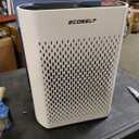 Quiet HEPA Air Purifier for Bedroom and Home, ECOSELF Air Purifier for Large Rooms up to 2400 Ft with PM2.5 Air Quality Display, 20dB Sleep Mode for Office Living Room (Silver)