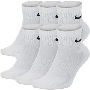 NIKE Everyday Performance Training Socks (6-Pair) (M (Men's 6-8 / Women's 6-10), Ankle(Quarter) White)