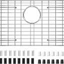 Sink Protector Grid 27-9/16"x14-9/16", Rear Drain with Corner Radius 3/16" | 304 Stainless Steel Heavy‑Duty Kitchen Sink Grate–Single‑Bowl Bottom Rack with Rubber Feet 2Pack, Heat & Scratch Resistant, 27-1/2" X 15-9/16"