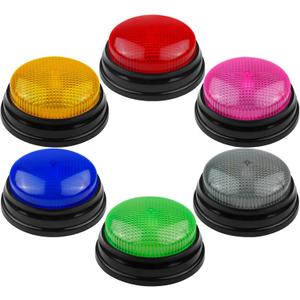 6-Pack Buzzers for Trivia Games, Family Feud Jeopardy Buzzer, Game Buzzers with Lights and Sound, Answer Buzzers for Classroom, Buzzer for Game Show, Quizzes Party and Trivia Nights