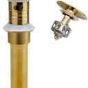 Bathroom Sink Drain, Gold Drain Stopper Bathroom Sink with Overflow,Pop Up Drain Assembly with Detachable Strainer Basket,Built-in Anti-Clogging Strainer,Stainless Steel