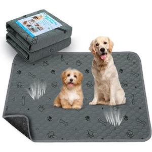 Washable Pee Pads for Dogs - 2-Pack Super Absorbent Reusable Puppy Training Pads- 100% Waterproof Whelping Pads Non-Slip Dog Mats for Floor Protector, Couch Cover, Crate, Potty Training -18" x 24" (18x24 Inch(Pack of 2))