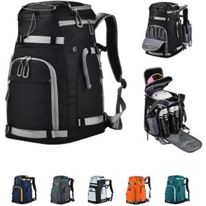 55L-70L Expandable Ski Boot Bag  Waterproof, Durable with Helmet Compartment  Ideal for Ski & Snowboard Gear  Men & Women (Black)