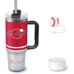 Tumbler 30oz Straight Skinny Car Cups With Insulated Cup Sleeve Portable Handle, Sports Travel Coffee Mug, Stainless Steel, Insulated,Classic Collection Gifts for Fans