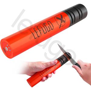 LEFUGO Electric Knife Sharpener, 3 Speed Max 7000RPM Handheld Sharpener for Kitchen Knives, Electric Knife Sharpening Tool of Portable Cordless Rechargeable 2000mAh (Orange)