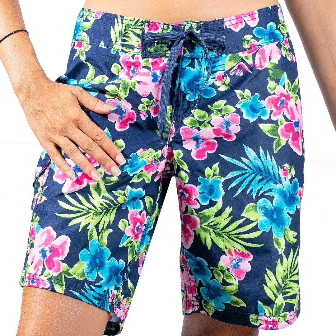 Kanu Surf Women's Marina UPF 50+ Active Swim Board Short (Reg & Plus Sizes) (14, Katya Navy)