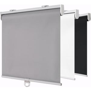 Cordless Blackout Window Roller Shades, Pull Down Spring System Indoor Blinds, Room Darkening Waterproof UV Protection Thermal Insulated Fabric for Home and Office (Grey, Width 53", Height 72") (53"W x 72"H)