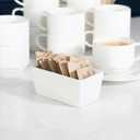 Elsjoy Set of 6 White Ceramic Sugar Packet Holders, 5 oz Porcelain Sweetener Packet Organizer, Sugar Bag Caddy Tea Packet Bowl for Countertop, Coffee Bar
