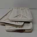 Large Fabric Storage Baskets | 50L Storage Bins, Decorative Linen Closet Baskets with Handles for Organizing, Shelf, Toys, Clothes, Home, Office, Nursery, 17x12x15Inches (Beige&White)