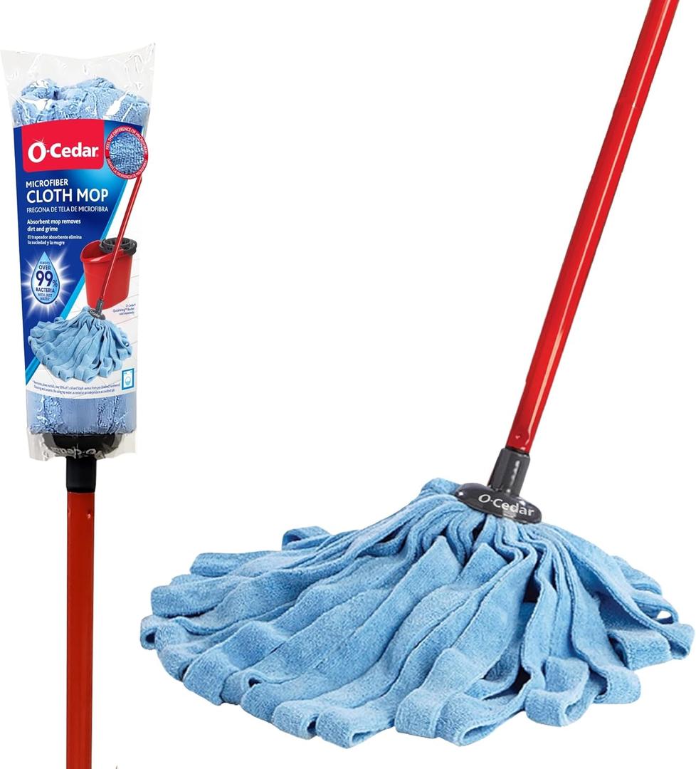 O-Cedar Microfiber Cloth Wet Mop,Blue/Red (Microfiber Mop)