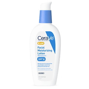 CeraVe AM Facial Moisturizing Lotion with SPF 30, Oil-Free Face Moisturizer with SPF, Formulated with Hyaluronic Acid, Niacinamide & Ceramides, Non-Comedogenic, Broad Spectrum Sunscreen, 3 Ounce 