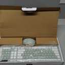 Wireless Keyboard and Mouse Combo, Full-Sized Wireless Keyboard and Adjustable DPI Mouse, 2.4GHz USB Receiver, Silent Keyboard and Mouse for PC, Windows, MAC, Desktop, Laptop (Avocado Green)