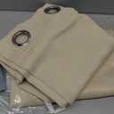 Yakamok Thermal Insulated Grommet Blackout Draperies/Drapes for Bedroom Window,Room Darkening Curtain Panels (2 Panels, W38 x L72 -Inch, Beige)